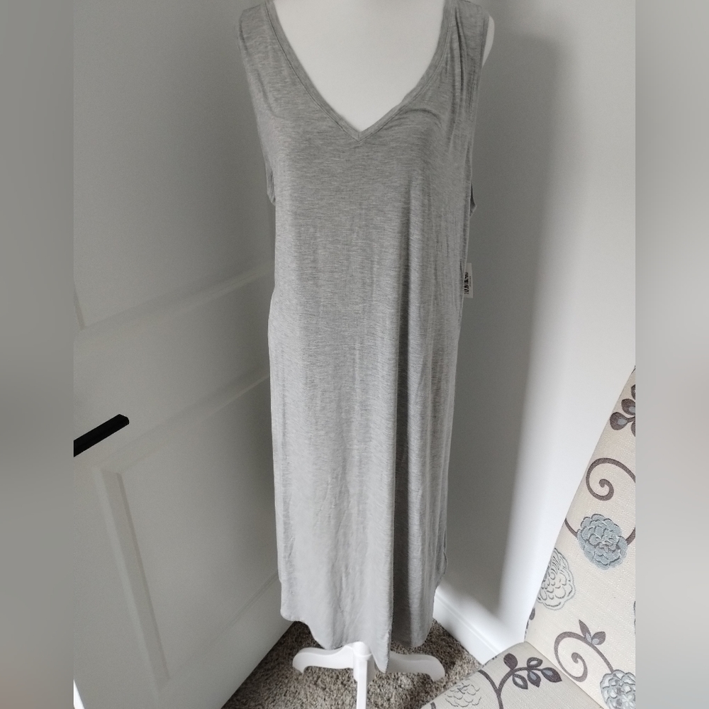 Grey Jersey Sleeveless Dress 2XL
